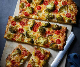 Dinkel-Pizza mit Gemüse