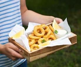 Kalmary w cieście z sosem aioli (Calamares á la romana)