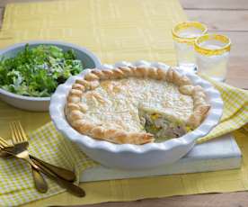 Chicken, leek and corn pie