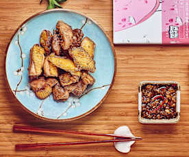 Pollo croccante con salsa di porri