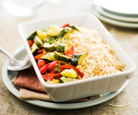 Riz complet aux légumes