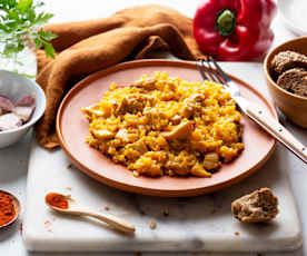 Arroz con pollo en su punto