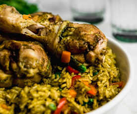 Arroz con pollo verde