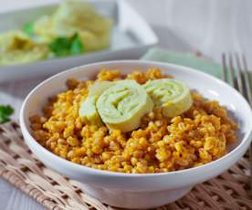 Farro alle carote con frittata