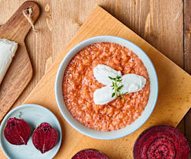 Risotto alla rapa rossa e caprino