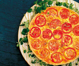 Quiche de presunto e tomate