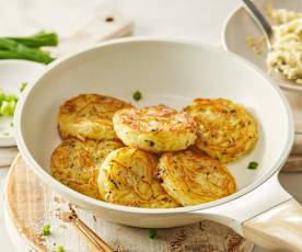 Cheesy Spiralized Potato Pancakes
