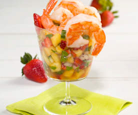 Strawberry, Pineapple Shrimp Cocktail