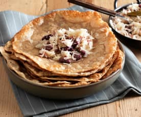 Steirerkrapfen mit Bohnen-Sauerkraut