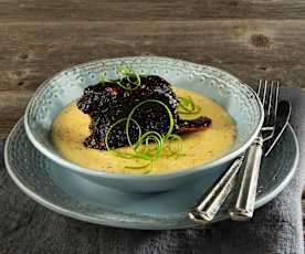 Sweet and Spicy Beef Short Ribs with Polenta