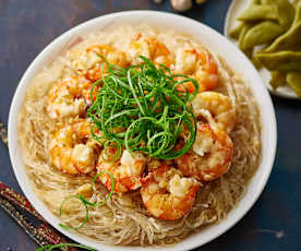 Chinese Vermicelli with Prawns and Garlic Sauce