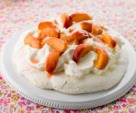 Pavlova de pêssego