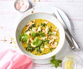 Dal med kylling og spinat (1500 kcal)