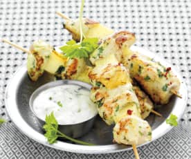 Brochettes de poulet à l'indienne