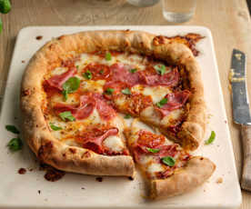 Stuffed Crust Salami Pizza