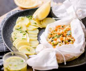 Papillote de turbot aux petits légumes
