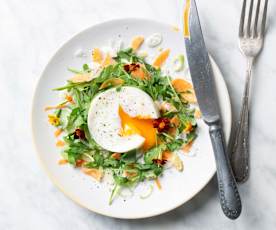 Pochierte Eier aus dem Nester