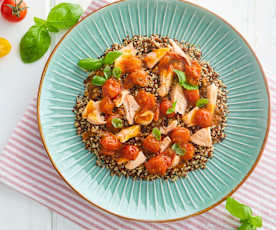 Filetto di salmone con insalata di quinoa