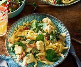 Hähnchen-Spinat-Ragout mit getrockneten Tomaten