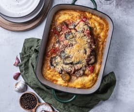 Cheesy polenta with vegetable ragù