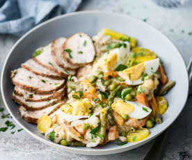 Turkey Breast, Vegetable Salad and Chimichurri Mayo