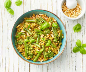 Farro al pesto e fagiolini