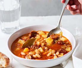White Bean Soup with Potatoes and Chorizo