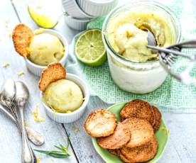 Sorbet citron-estragon et biscuits à la noisette