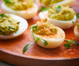 Green Chili Deviled Eggs