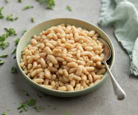 Judías blancas cocidas en cocción lenta