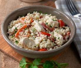 Sorgo con pollo e peperoni (senza glutine)