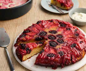 Plum and Blackberry Upside-Down Cake