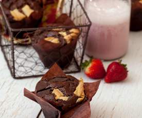 Muffins de tres chocolates