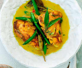 Gwinganna turmeric chicken with coconut cream and green beans
