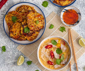 Laksa z dorszem; Tajskie placki kukurydziane