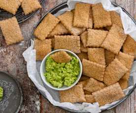 Crackers au blé complet et crème d'avocat