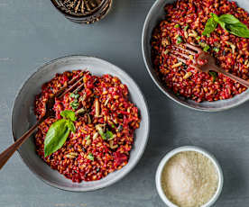 Risotto di farro con barbabietola