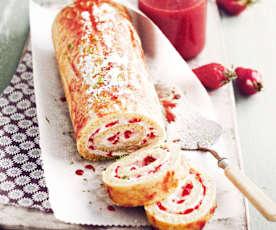 Biscuit roulé aux fraises