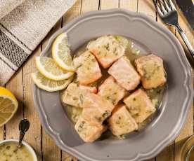 Bocconcini di salmone al vino bianco