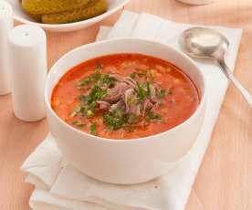 Gewürzgurken-Suppe (Rassolnik)