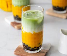 Matcha bubble tea z mango