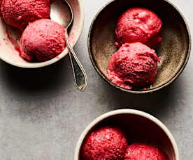 Sorbete de fruta congelada