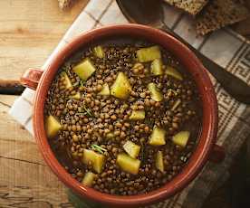 Minestrone di lenticchie e patate