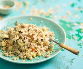 Salada de quinoa, curgete e feijão-frade