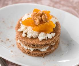 Bolinhos de noz com requeijão e doce de abóbora