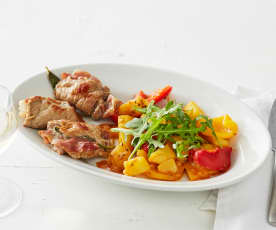 Saltimbocca mit Kartoffel-Paprika-Gemüse
