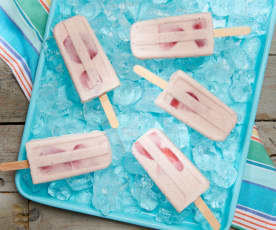 Strawberries and Cream Popsicles