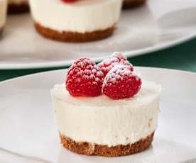 Mini cheesecakes de chocolate branco