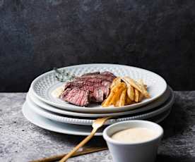 Sirloin rojo con salsa bernesa Al vacío