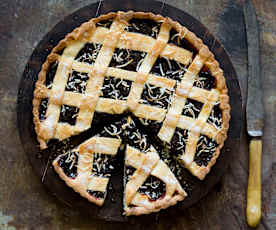 Mixed berry jam tart